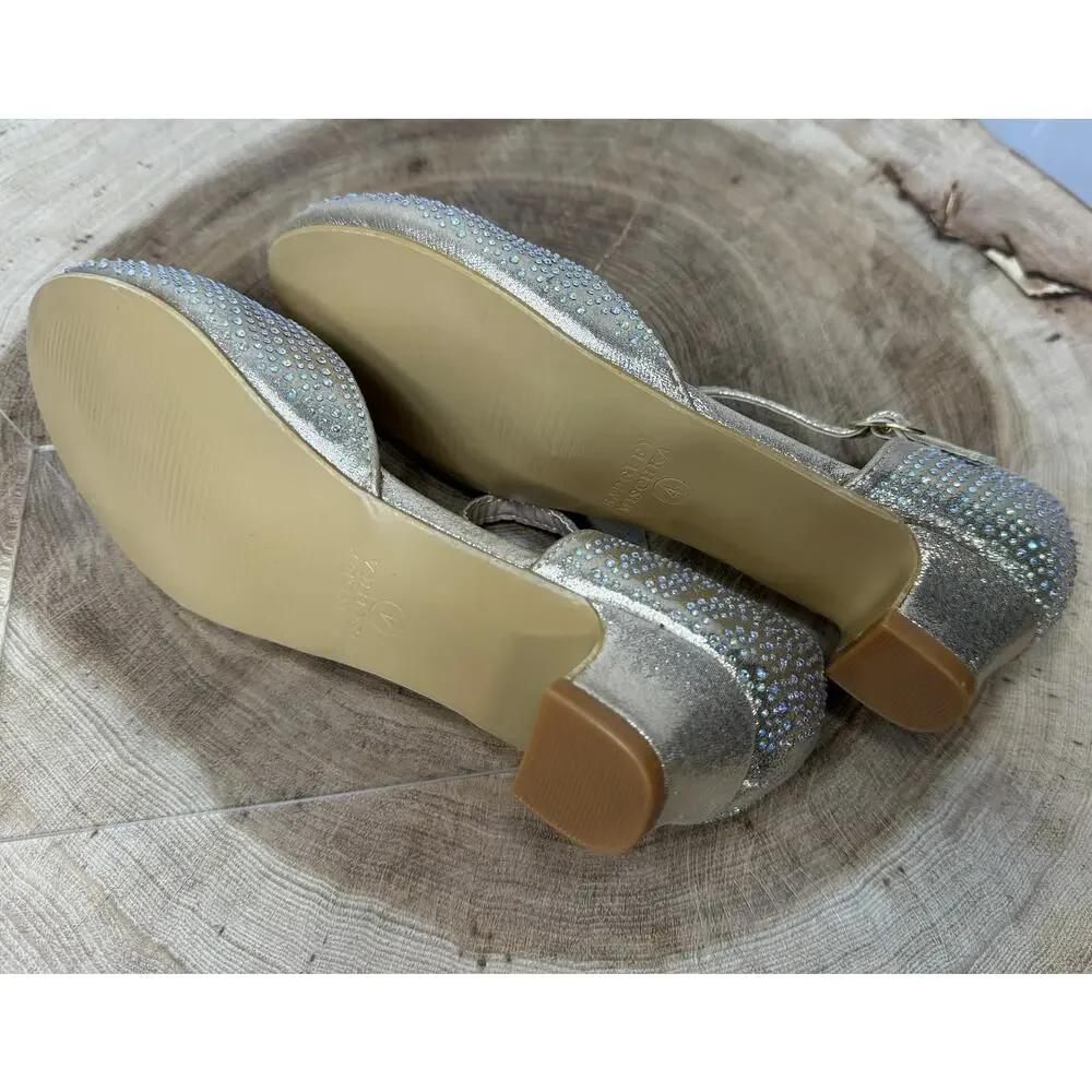 New Gold Rhinestone Shoes - Badgley Mischka (Size 4 )